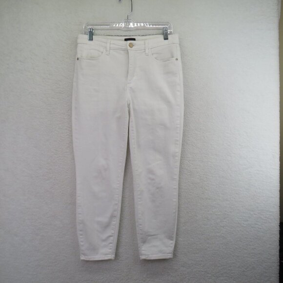 Talbots Denim - Talbots Pants Womens Size 6 White Denim Jeans Jegging Crop Stretch